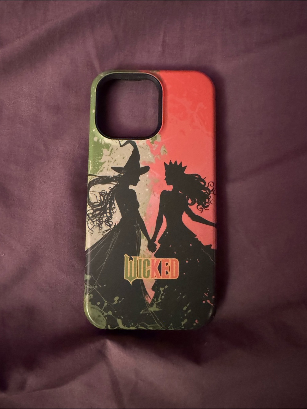 Wicked Silhouette iPhone 15 Pro Max Case in Green and Pink
